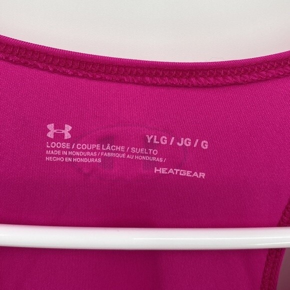 Under Armour YLG Pink Athletic Tank Top New Youth Large Workout - Picture 4 of 8